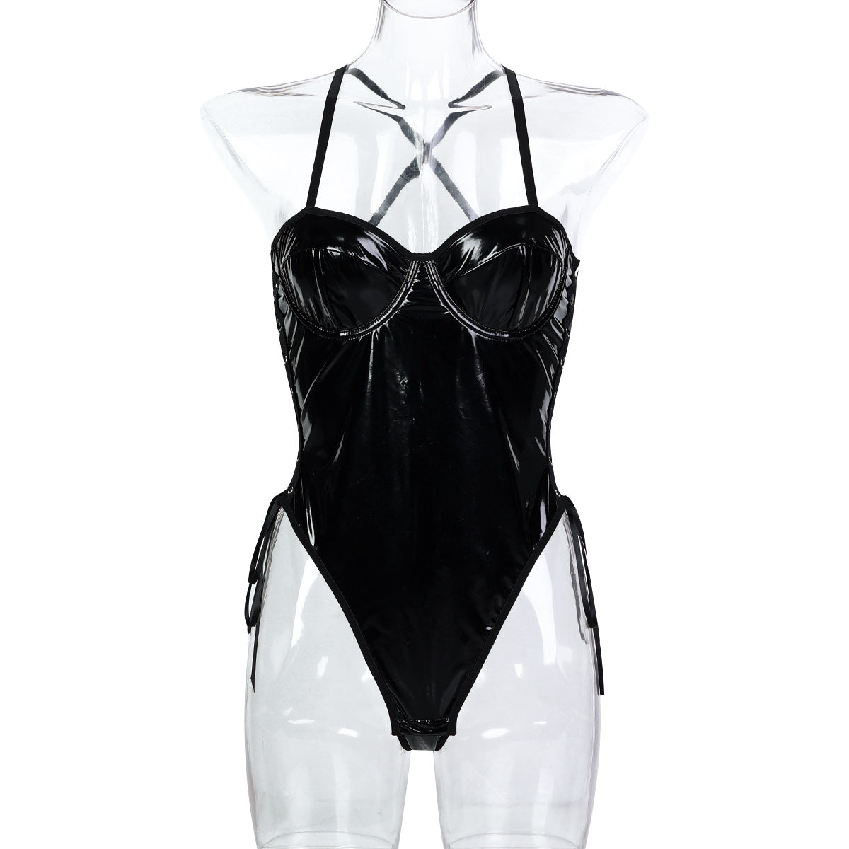 Lustrous Lace-Up Bodysuit