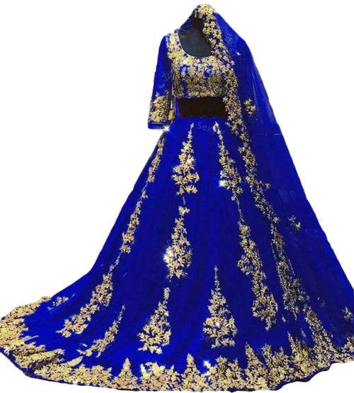 Sexy Indian Arabic Burgundy Wedding Dresses with Cape Veil Two Piece Gold Lace Muslim Half Sleeve Blue Dubai Bride Gown Custom