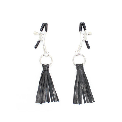 Faux Leather Fringe Nipple Clamps