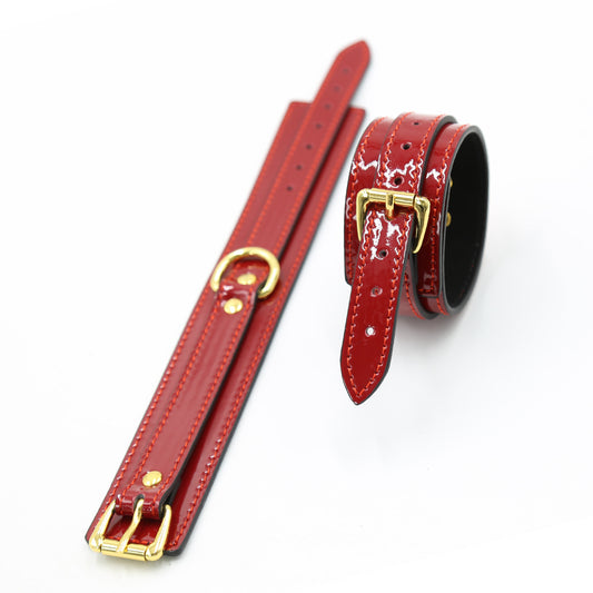 Luxury Red Patent Leather Cuff Bracelets